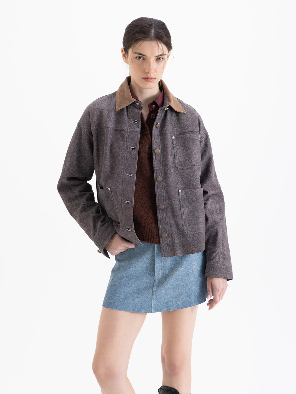 Chaqueta Cuero Mix