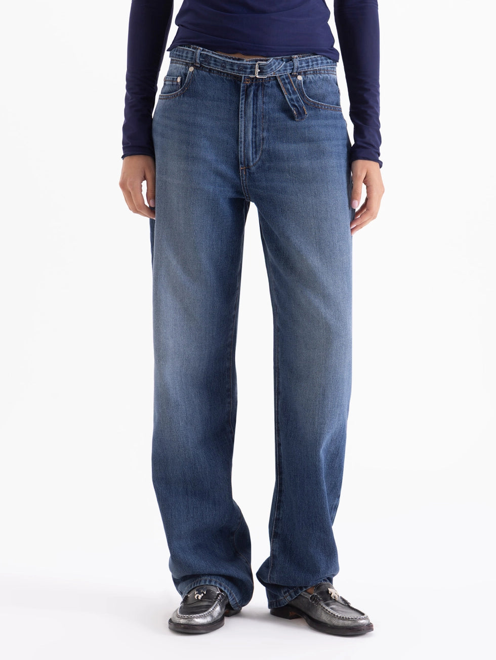 Jeans Printed Straight Loose